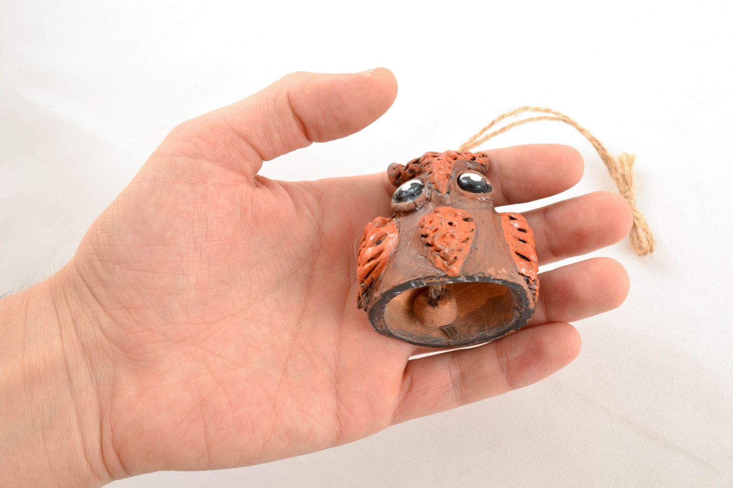 Handmade designer ceramic bell Owl photo 2