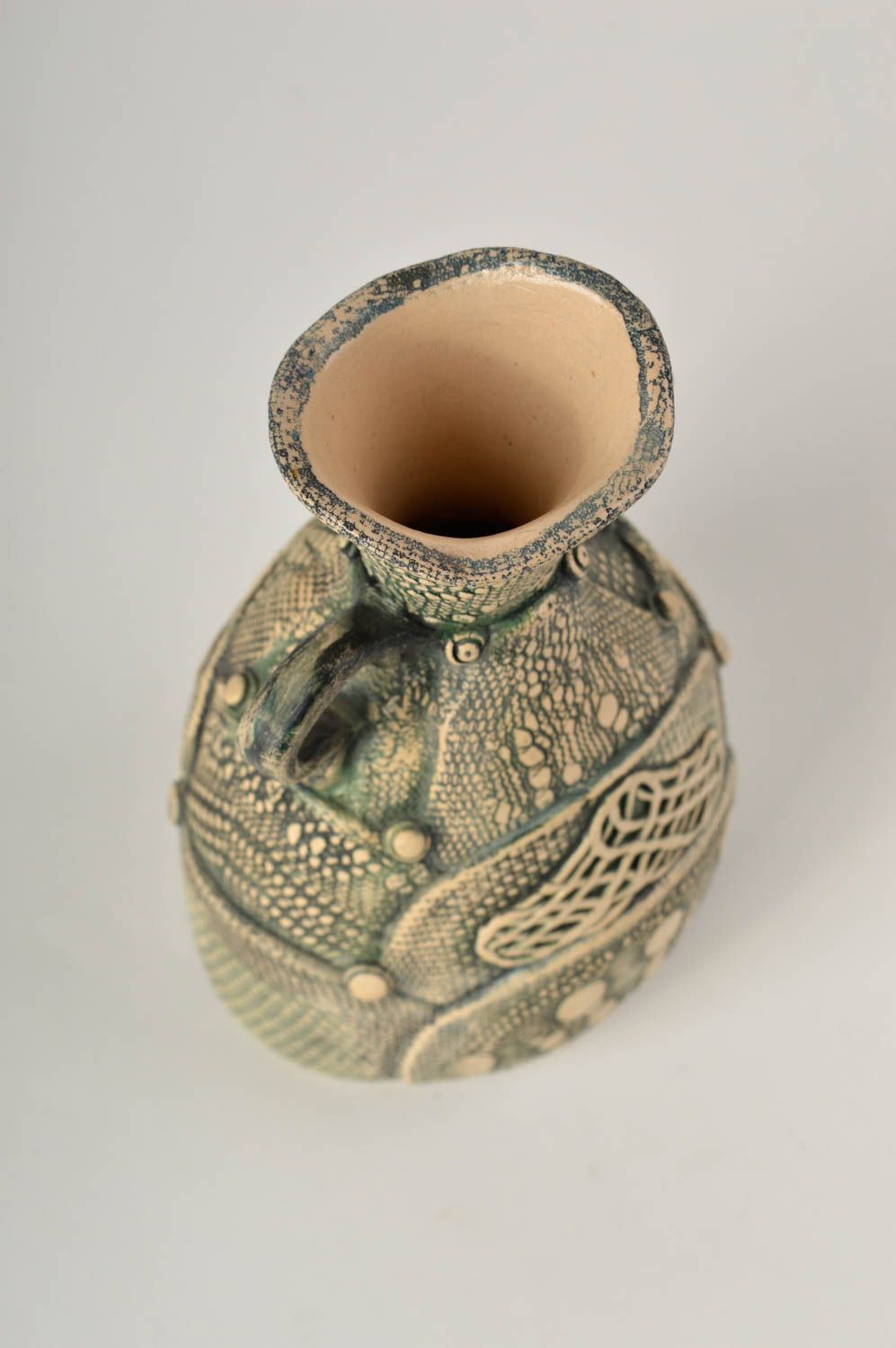 Blumen Vase handgemachte Keramik Haus Deko Geschenk für Frau originell aus Ton foto 5