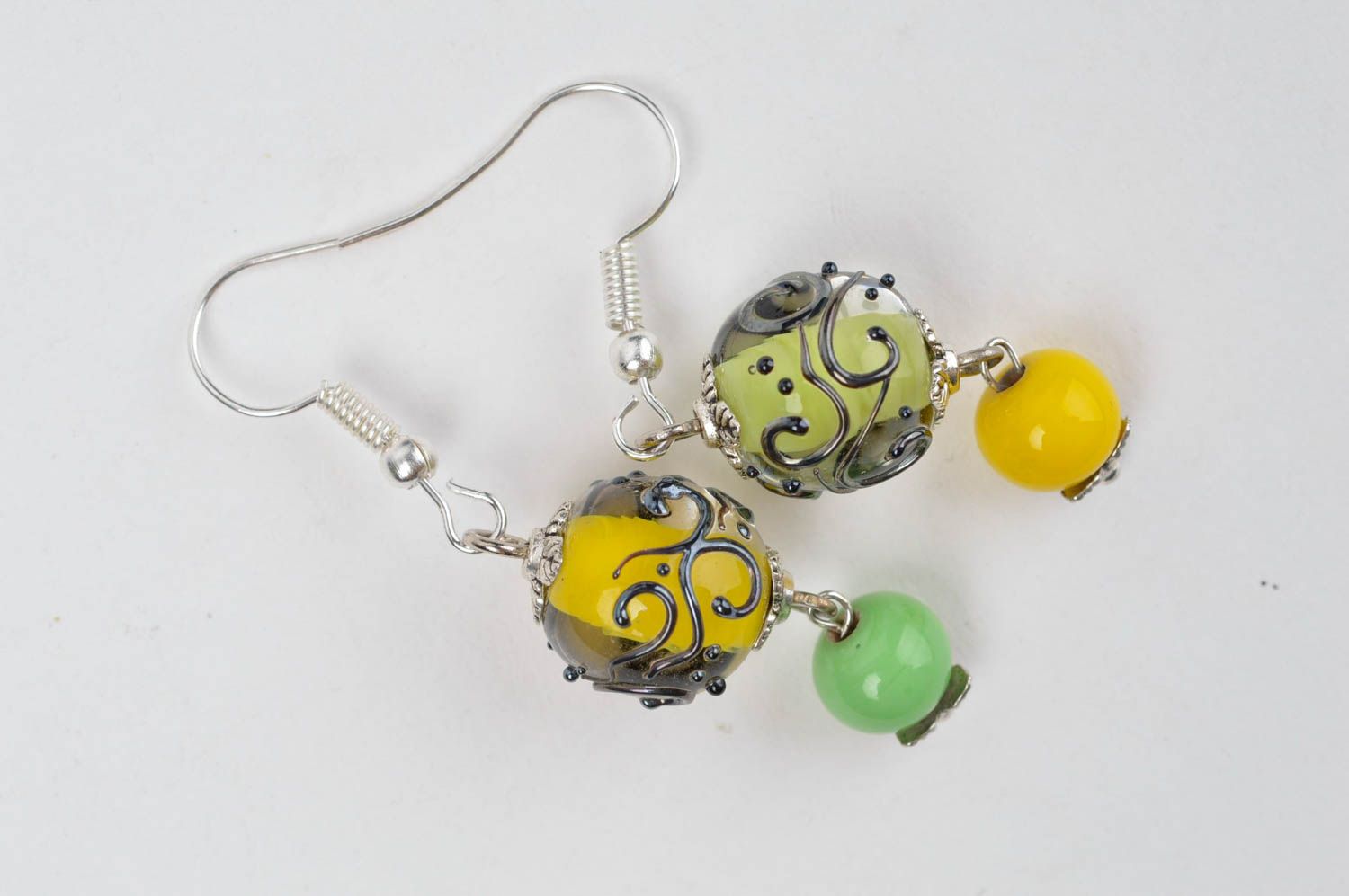 Unusual handmade glass bead earrings lampwork glass earrings gifts for her photo 2
