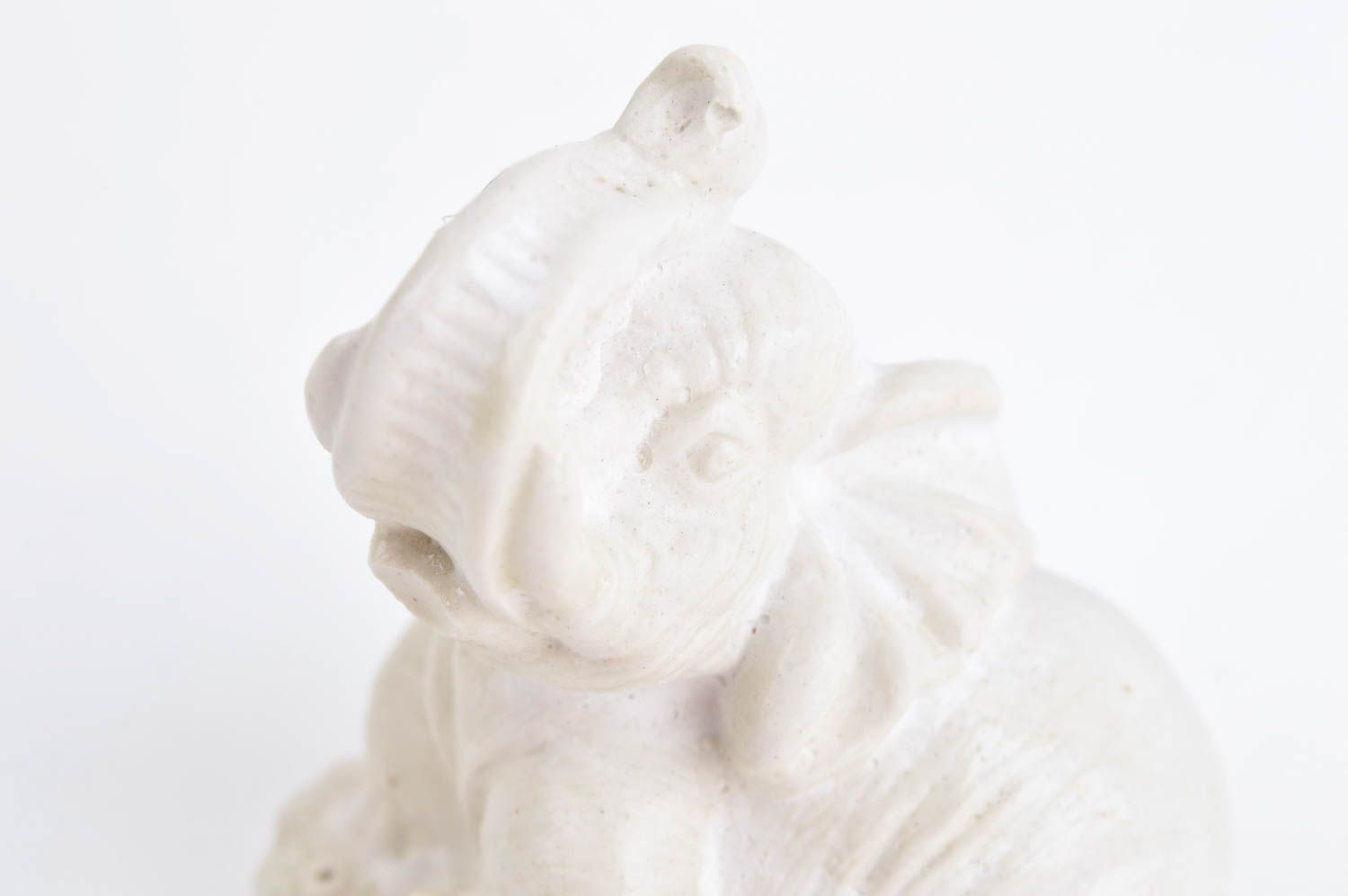 Statuette éléphant faite main Figurine en plâtre blanche peinte Déco maison photo 5