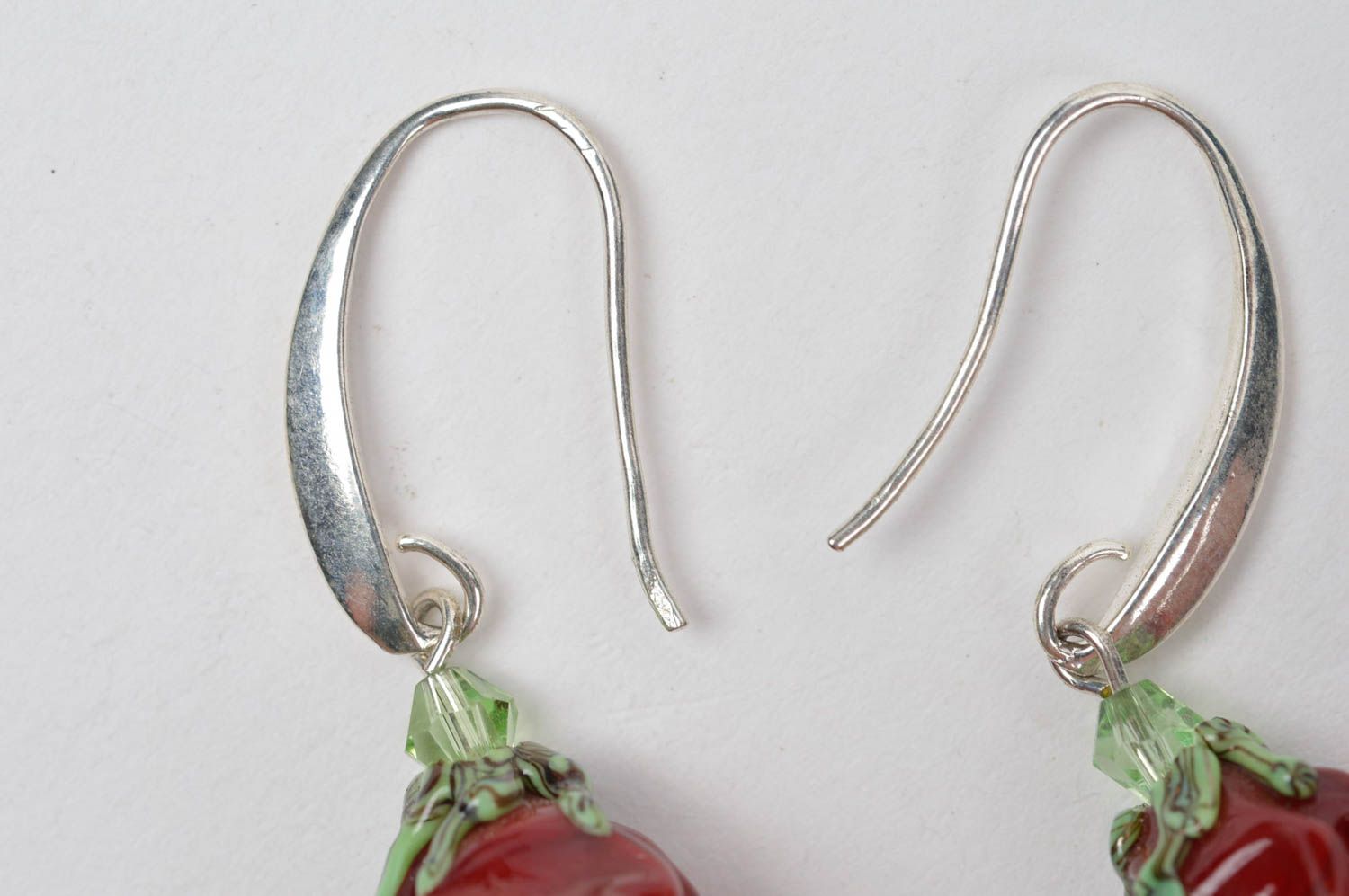 Stylish handmade glass earrings homemade flower earrings designer jewelry  photo 4