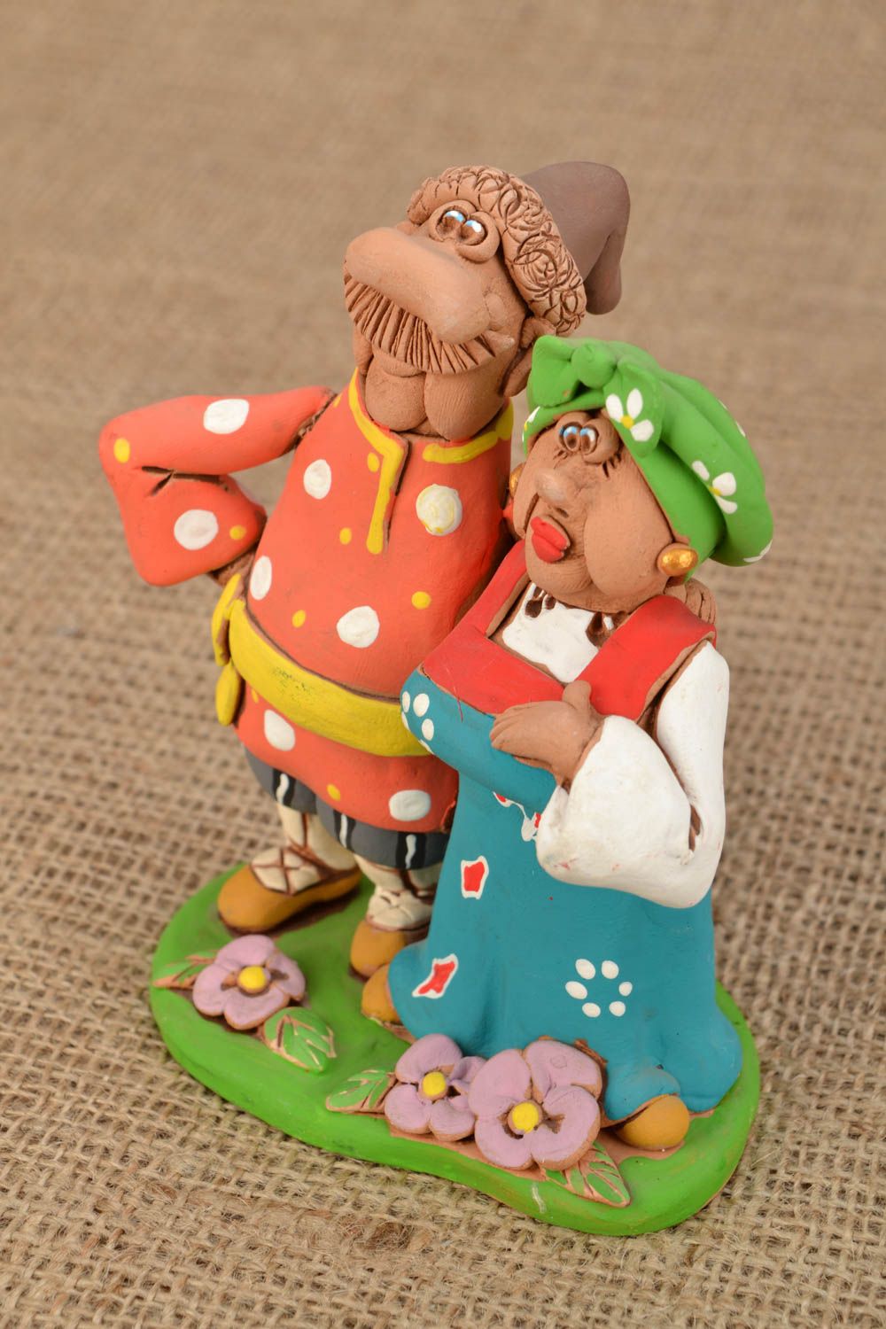 Homemade clay statuette Family Couple photo 1