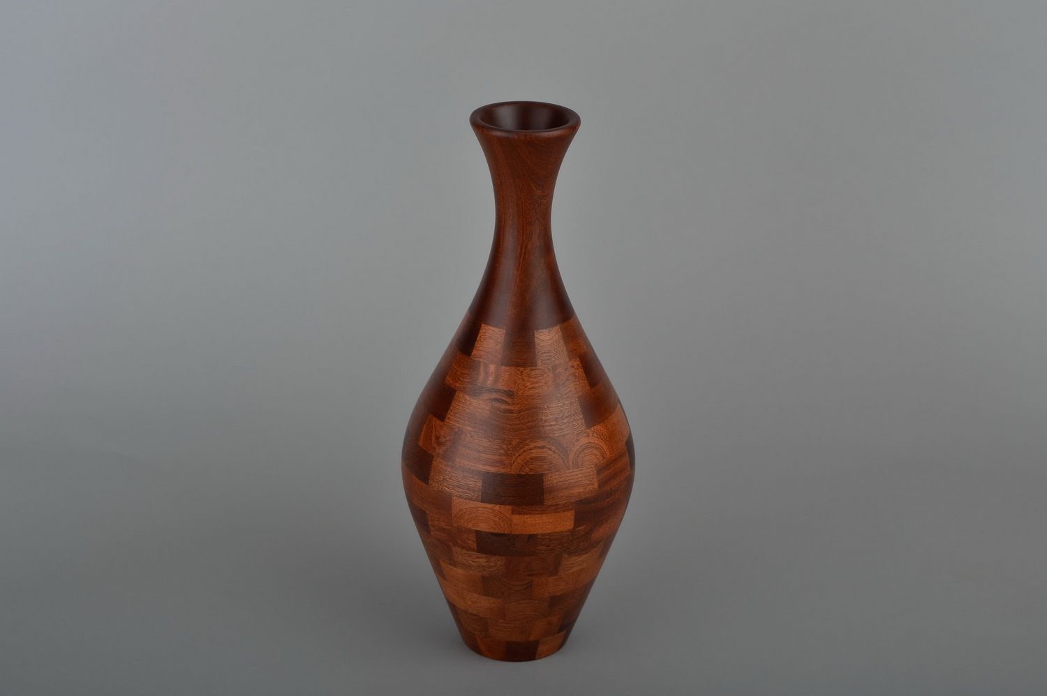 14 inches wooden decorative vase in brown color 1,14 lb photo 3