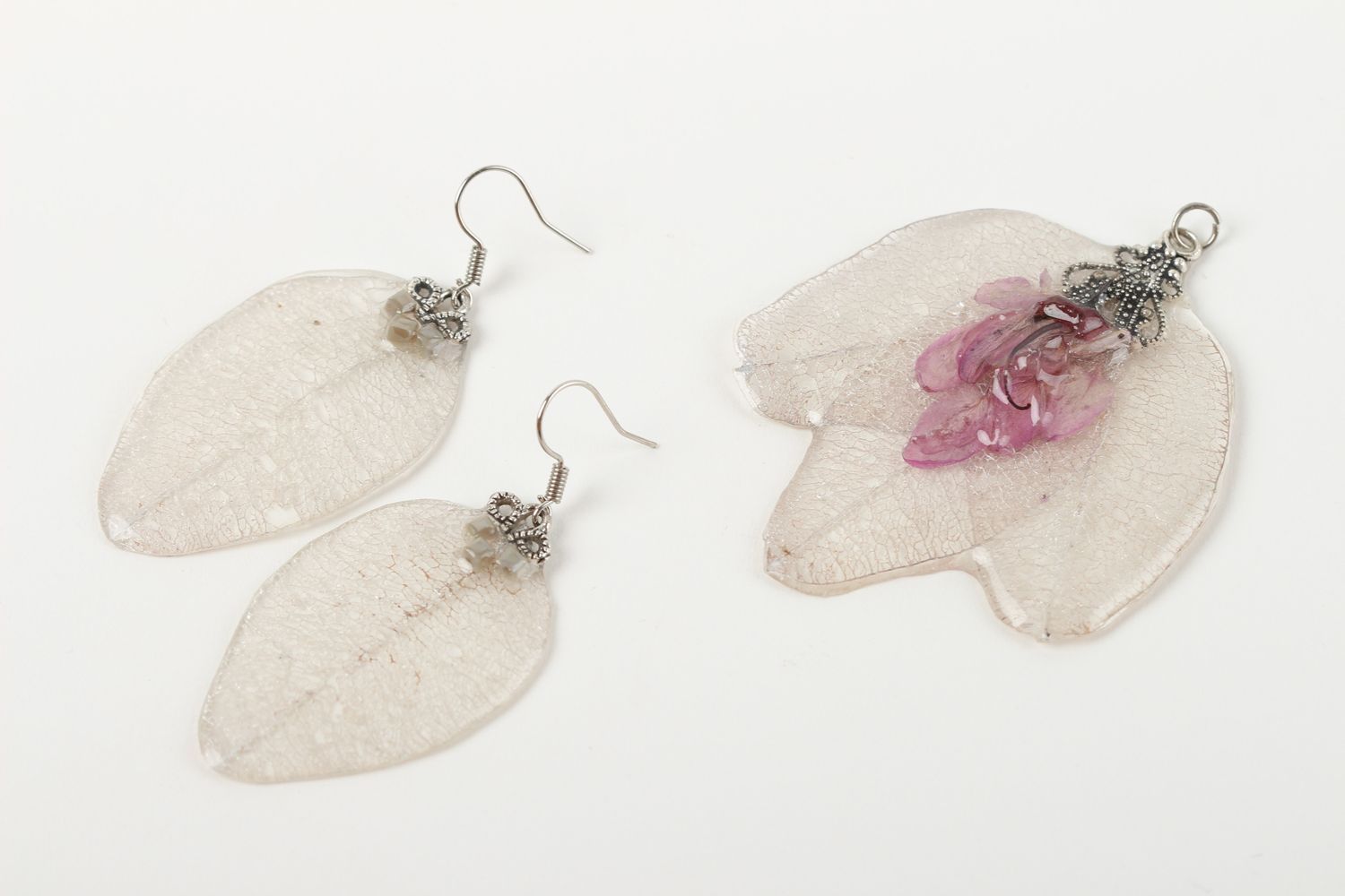 Handmade pendant handmade earrings with charms designer jewelry unusual gift photo 2