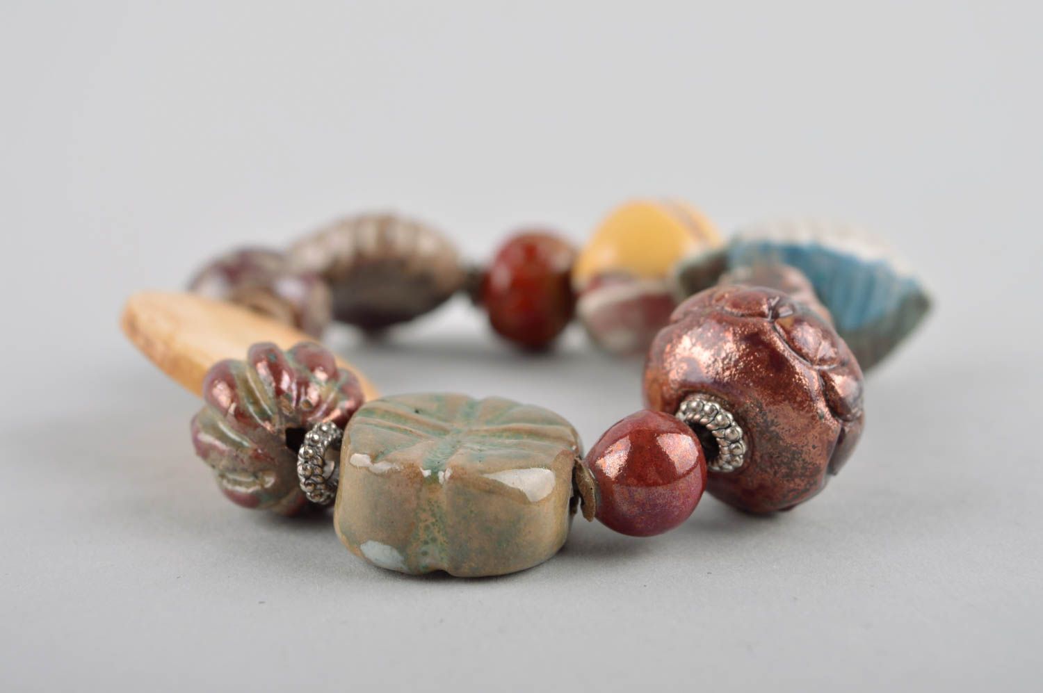 Stylish handmade wrist bracelet ceramic bead bracelet accessories for girls photo 4