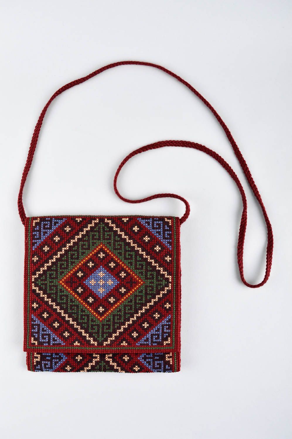 Handmade textile shoulder bag embroidered fabric bag design gifts for her photo 2