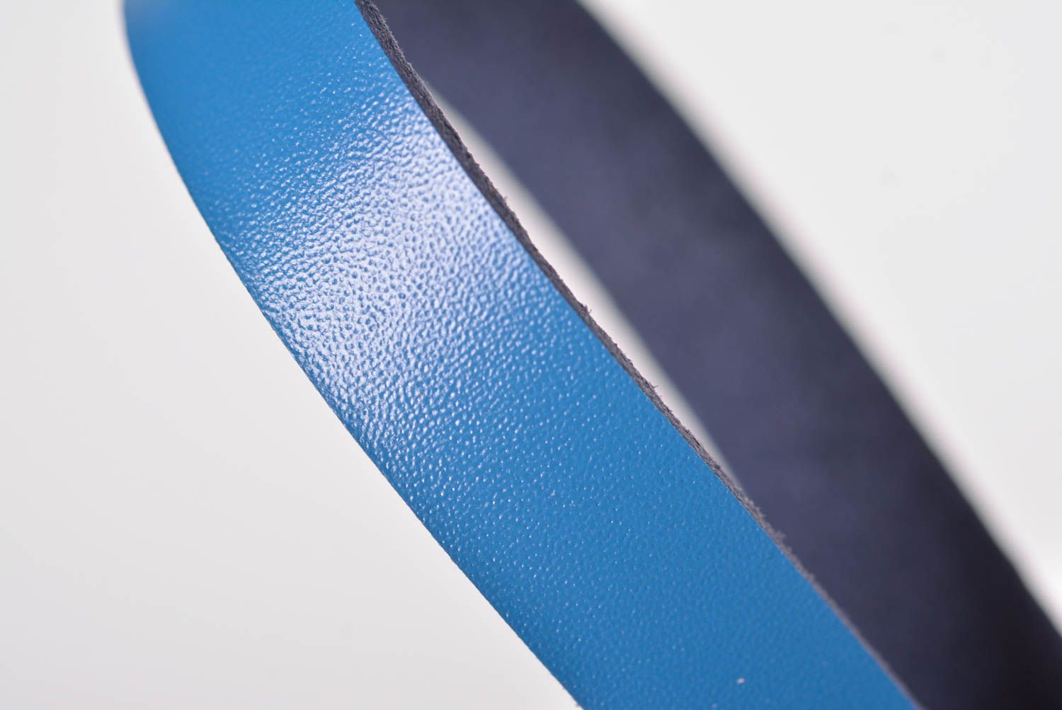 Bracelet cuir Bijou fait main Accessoire design de couleur bleue cadeau photo 5