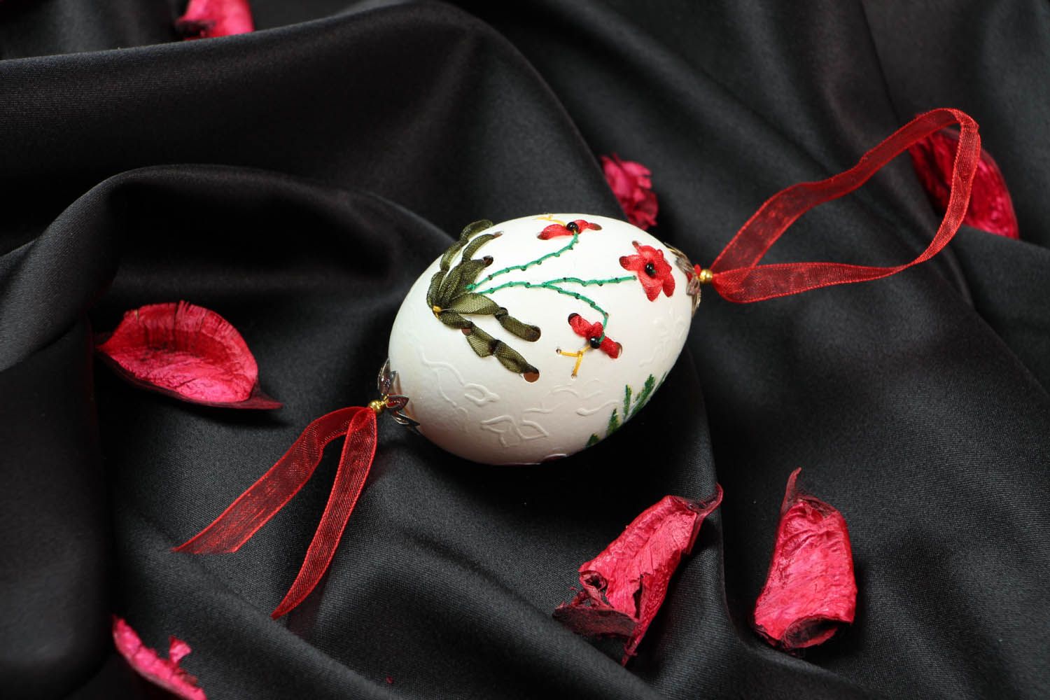Pingente de Páscoa de casca de ovo decorado com esculturas artísticas foto 5