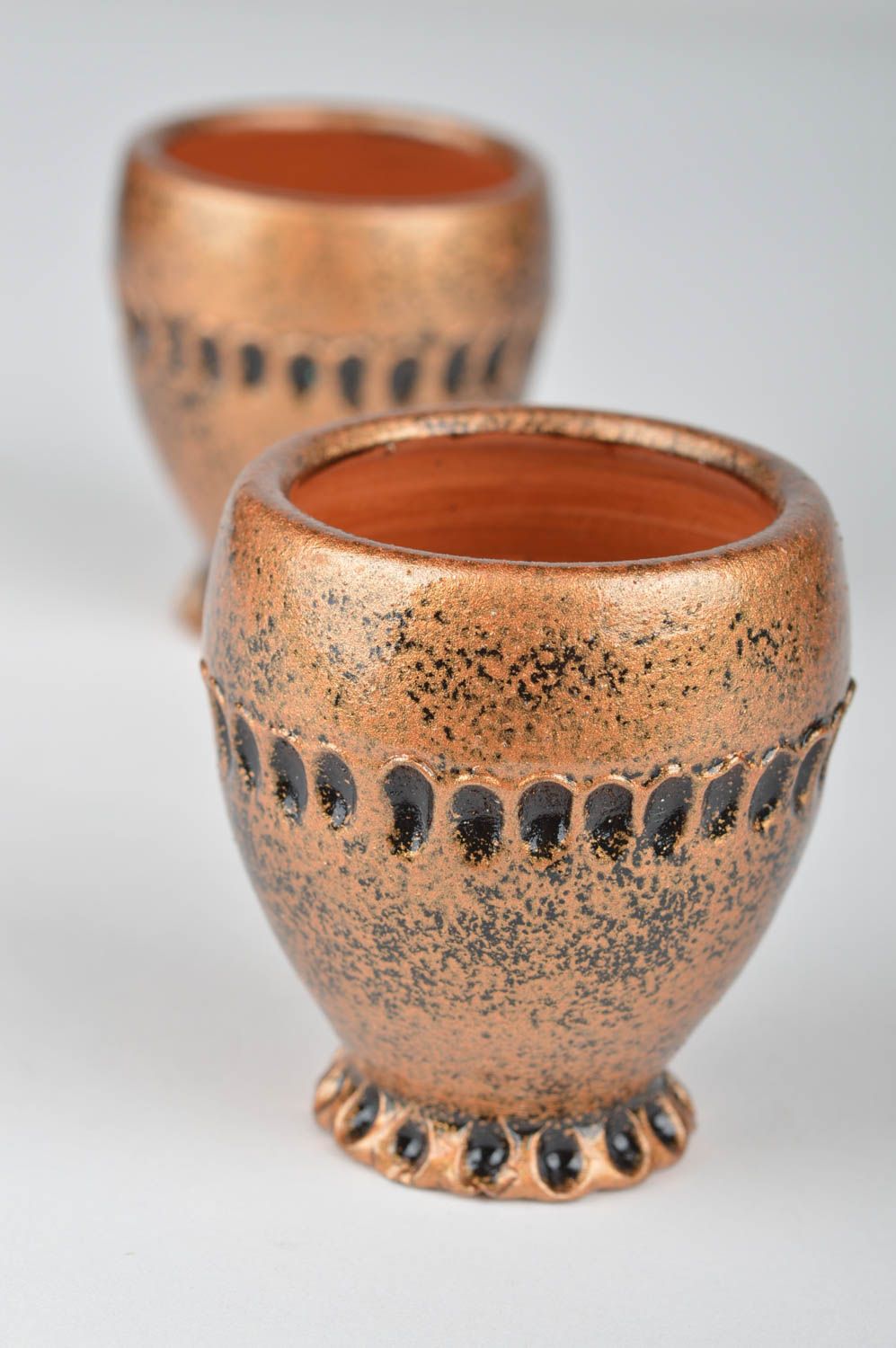 Vasos de chupito hechos a mano de cerámica vajilla moderna regalo original foto 4