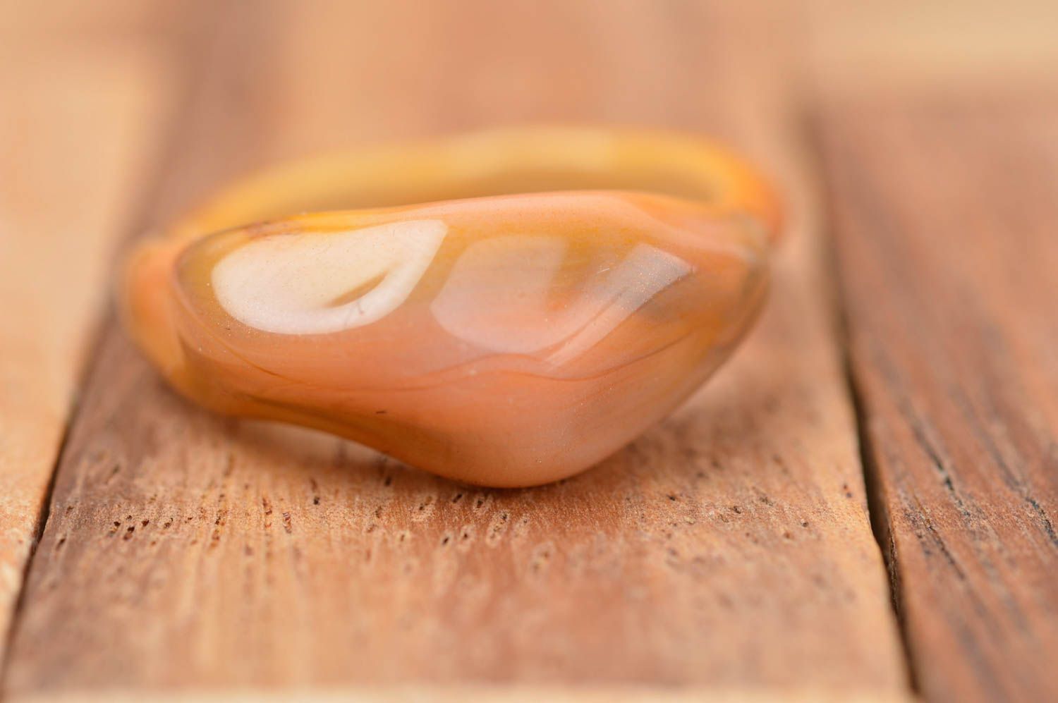 Кольцо ручной работы изделие из стекла оранжевое украшение ручной работы фото 5