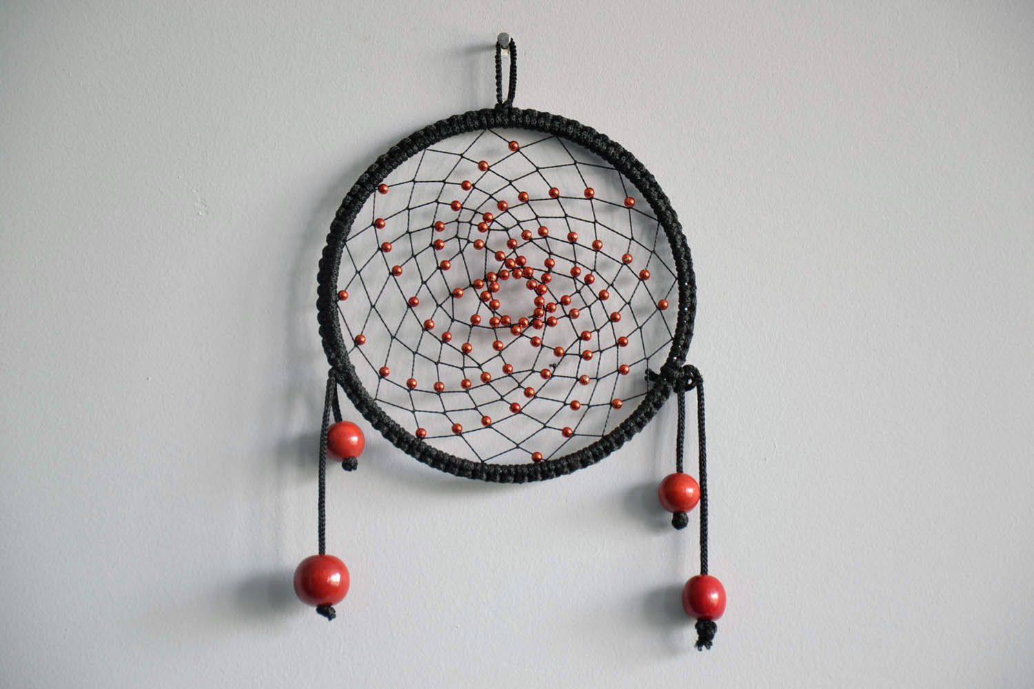 Dreamcatcher with wooden beads photo 1
