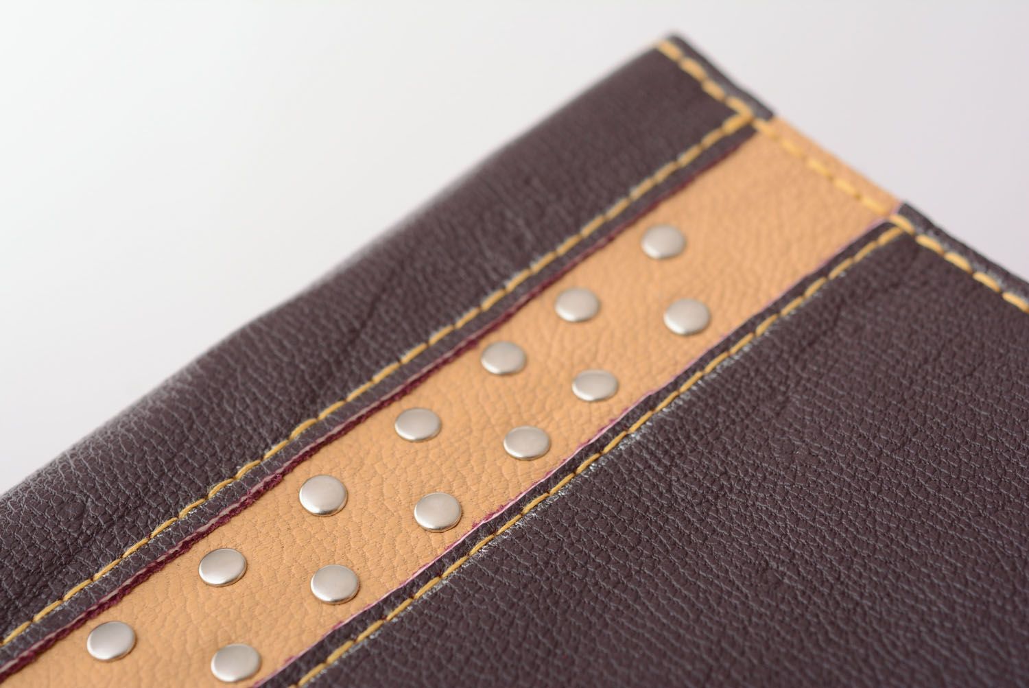 Leather cover for passport Chocolate photo 4