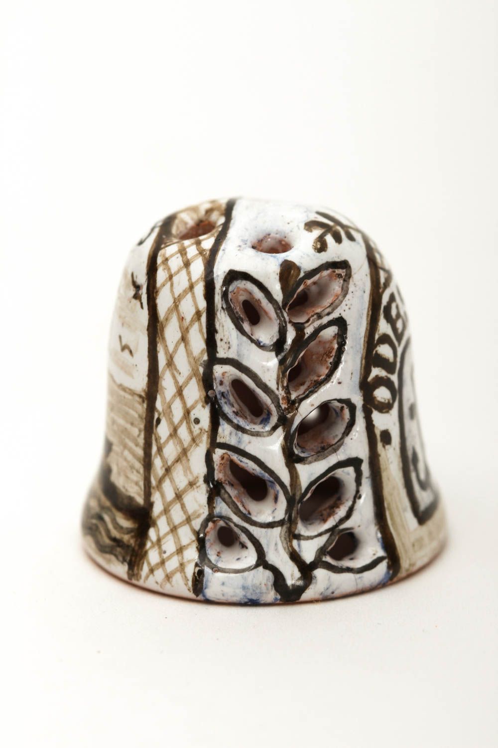 Keramik Handarbeit Nähen Fingerhut Deko aus Ton Haus Dekoration mit Anker foto 2