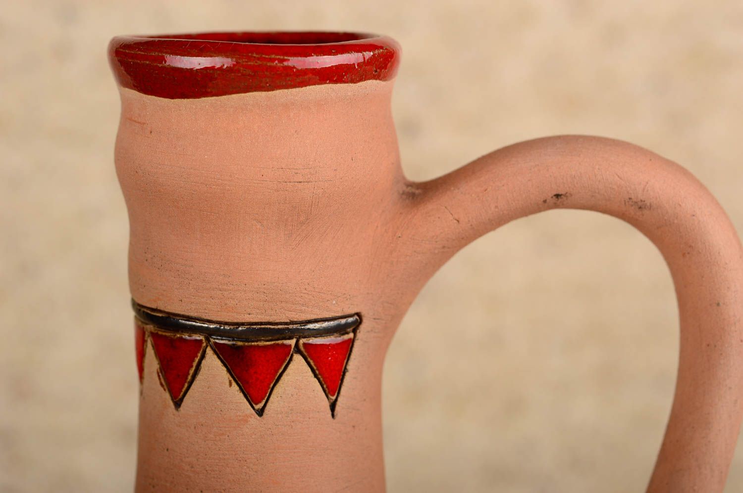 Öko Geschirr handmade Keramik Krug Küchen Deko Geschenk für Frauen 1.3 L foto 4