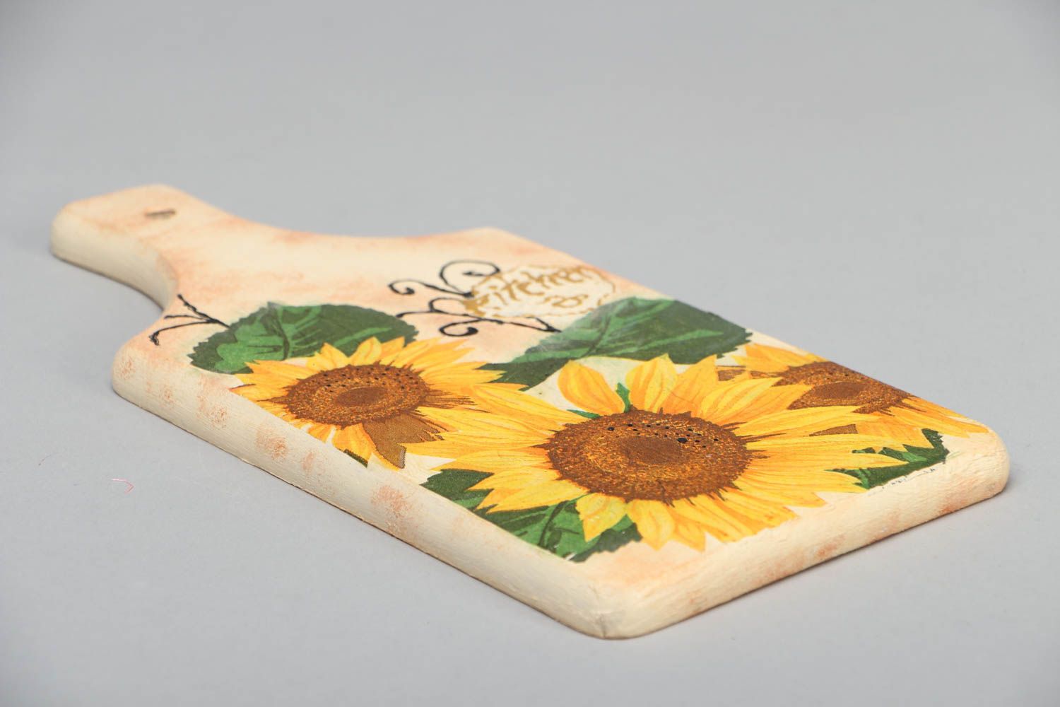 Decorative decoupage chopping board Sunflowers photo 2