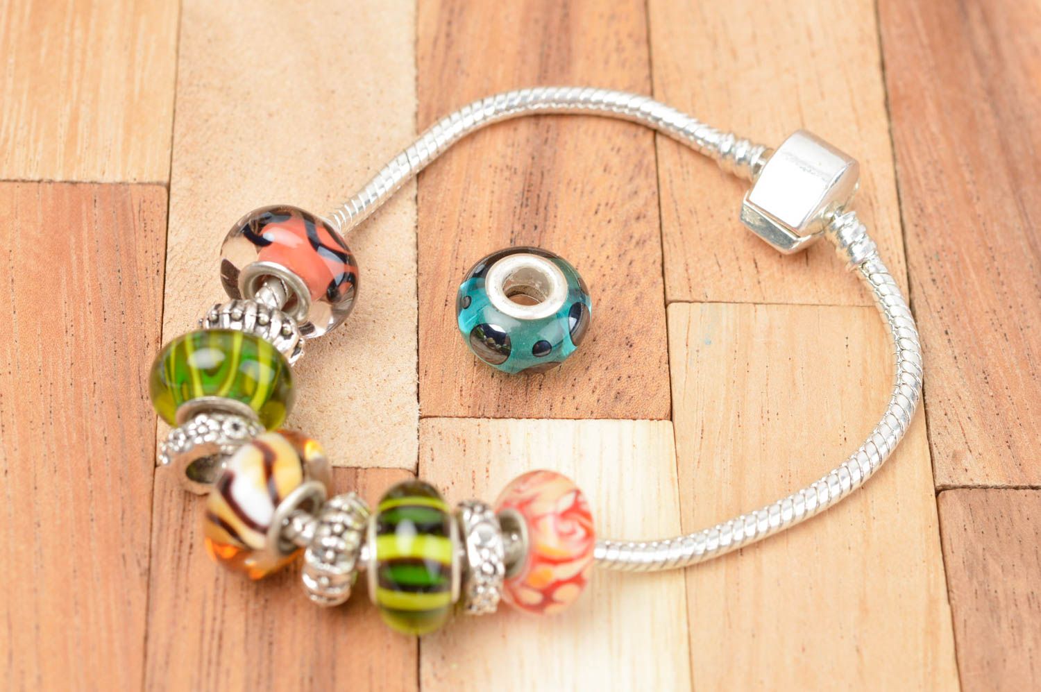 Stylish handmade glass bead unusual jewelry findings art materials small gifts photo 4