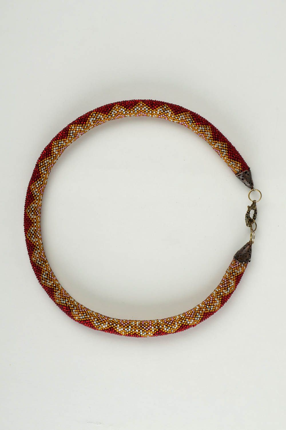Collier spirale Bijou fait main perles de rocaille serpent Cadeau pour femme photo 3