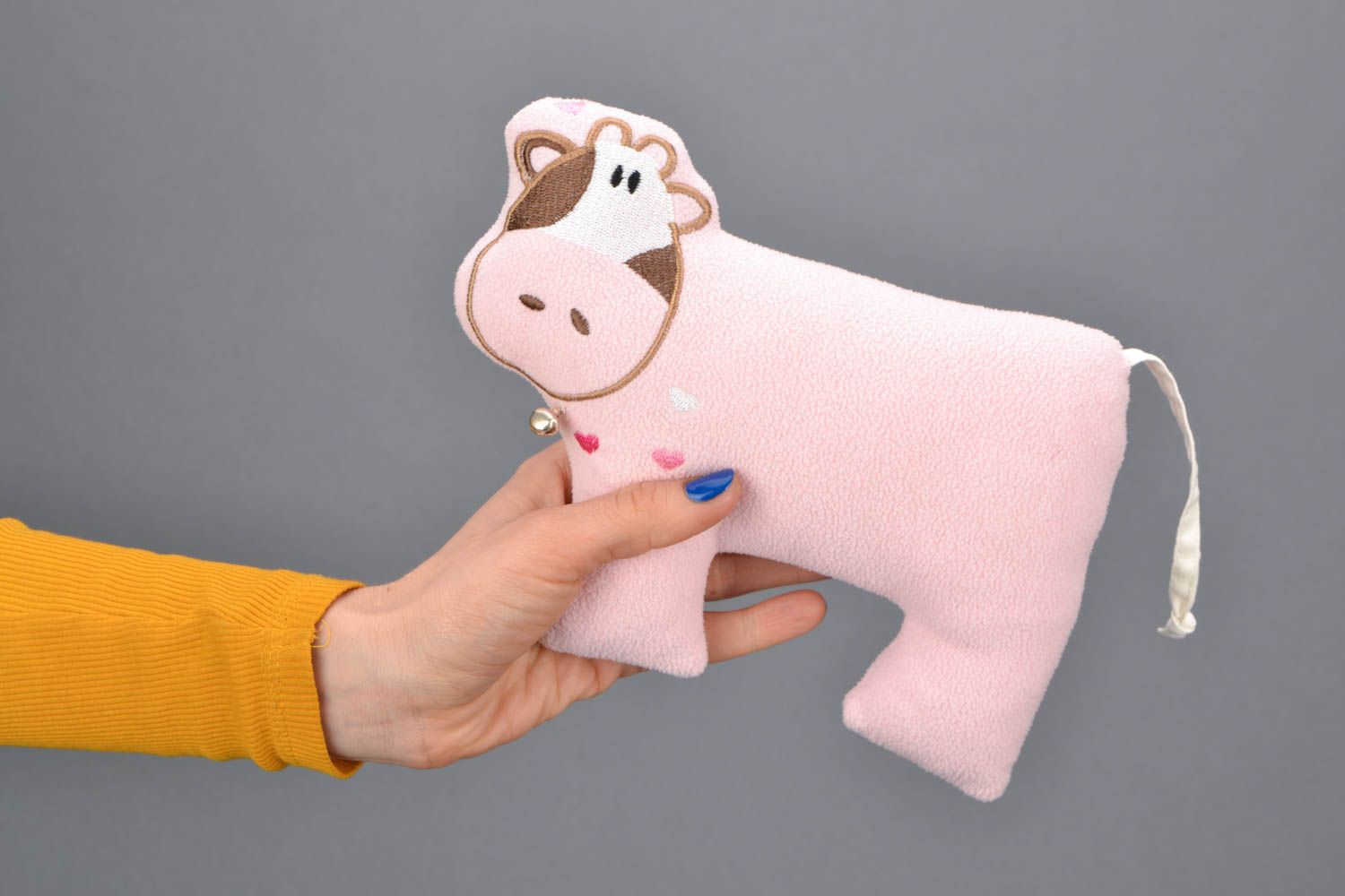Soft toy in the shape of pink cow photo 1