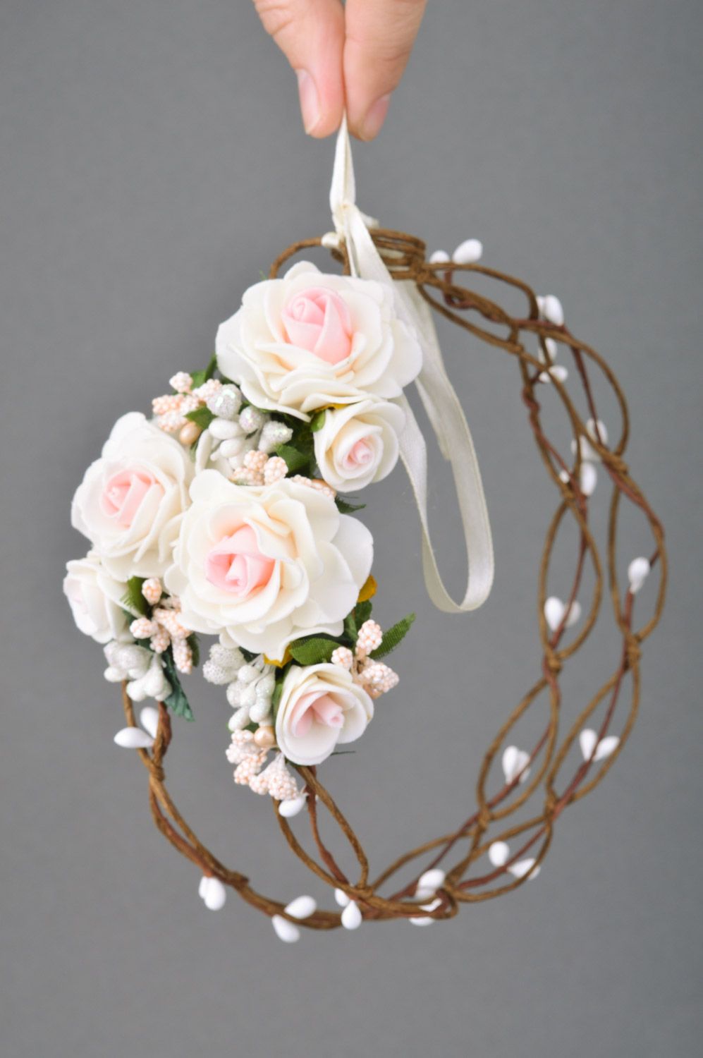 Beautiful handmade flower headband Cherry Blossom photo 3
