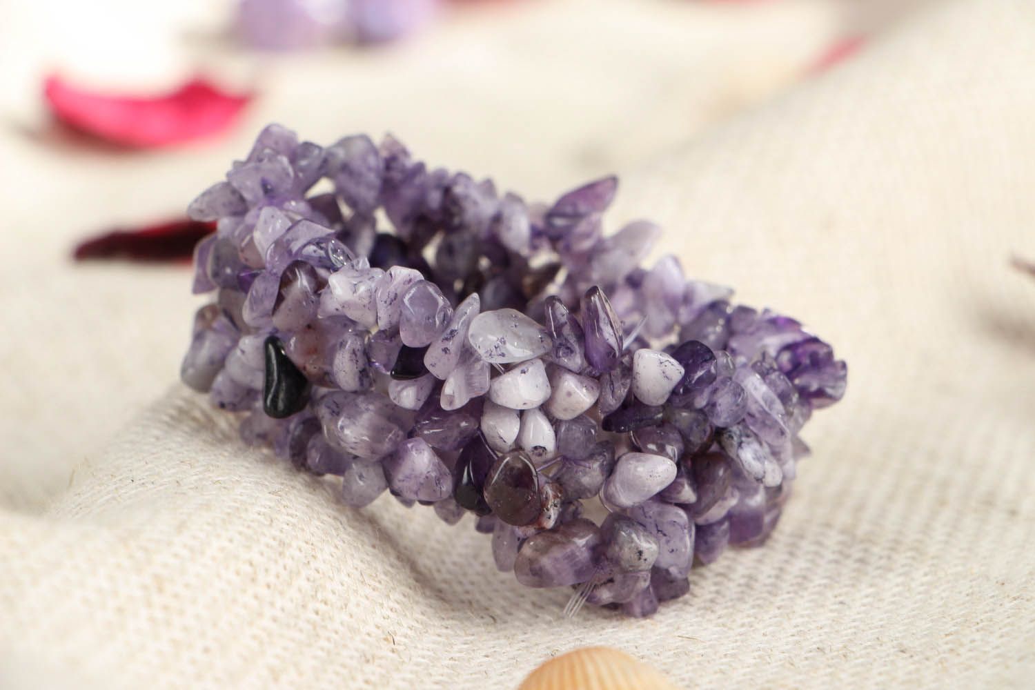 Bracelet with natural amethyst stone photo 4