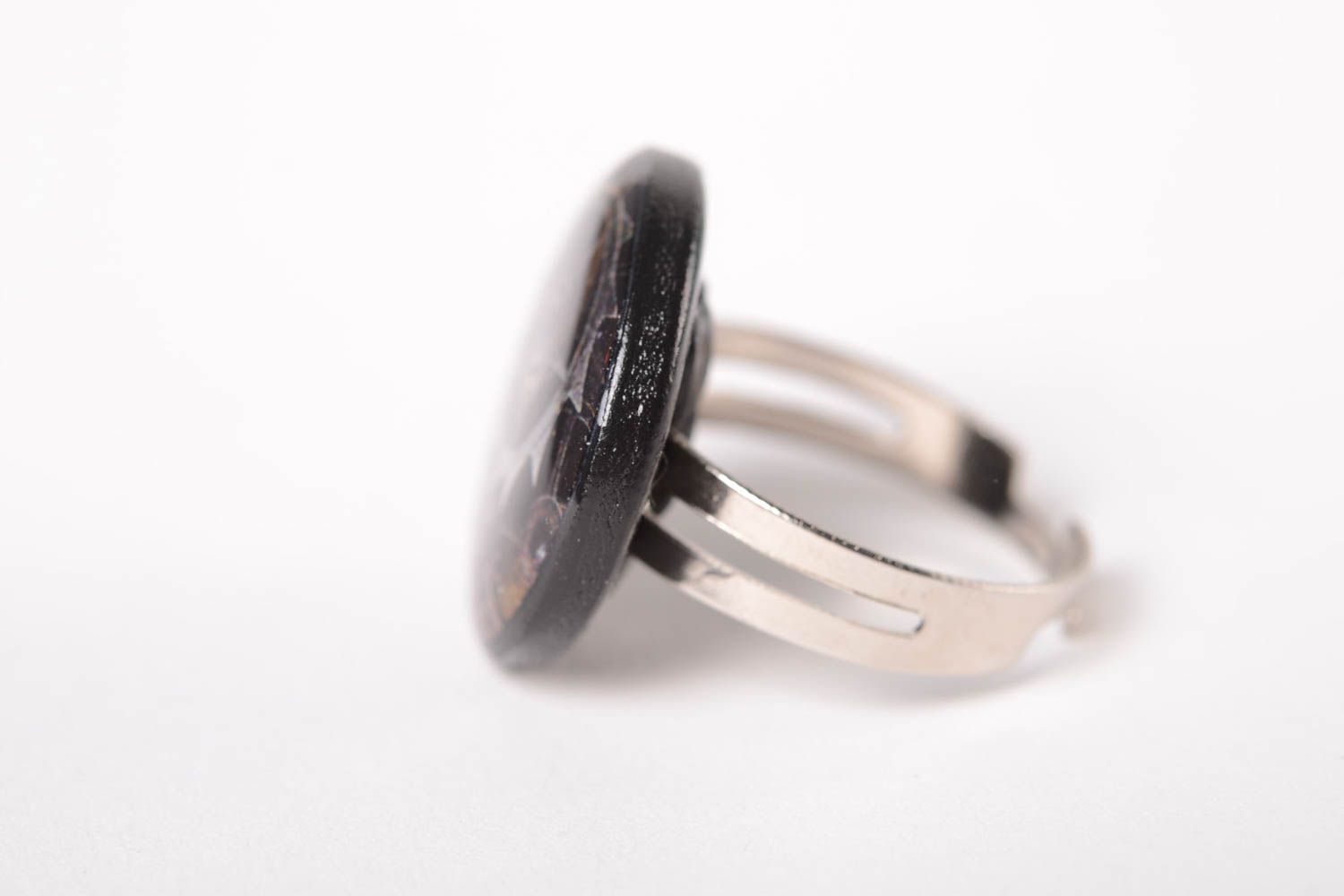 Кольцо ручной работы кольцо для девушек украшение из полимерной глины стимпанк фото 4