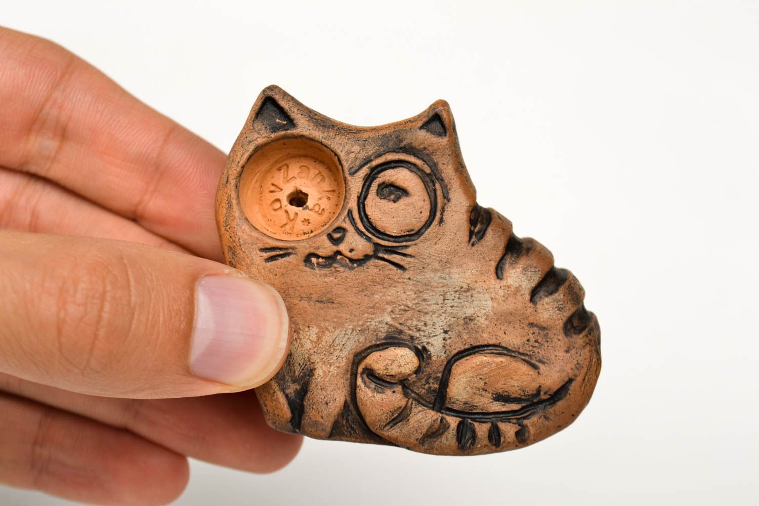 Handmade smoking pipe designer cat shape pipe ceramic pipe present for men photo 2