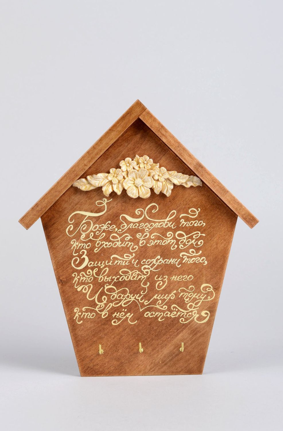 Handmade Deko Holz Regal Schlüsselbrett aus Holz Wand Schlüsselhalter originell foto 1
