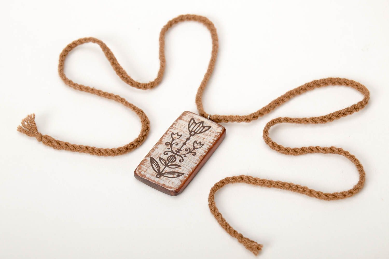 Handmade pendant designer jewelry wooden accessory wooden pendant gift ideas photo 4