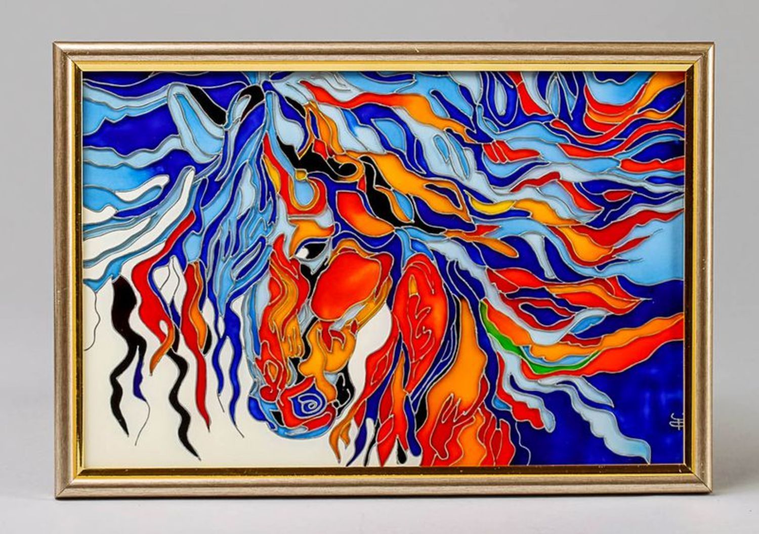 Pintura em vidro O Cavalo foto 3