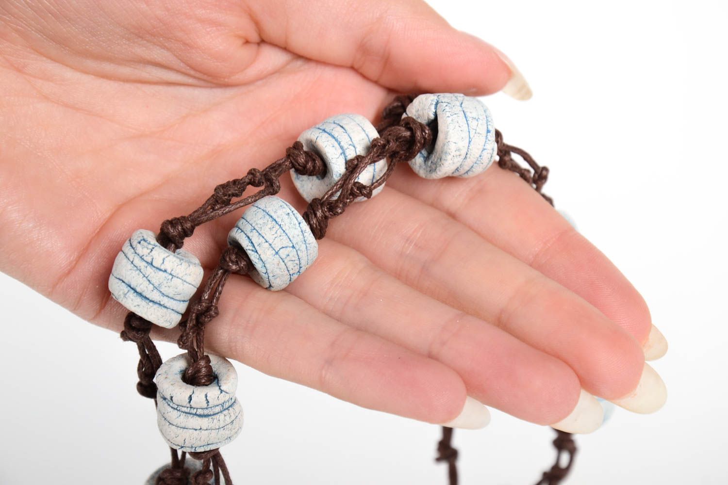 Schmuck handgemacht Halskette für Frauen Schmuck aus Keramik Designer Schmuck foto 5