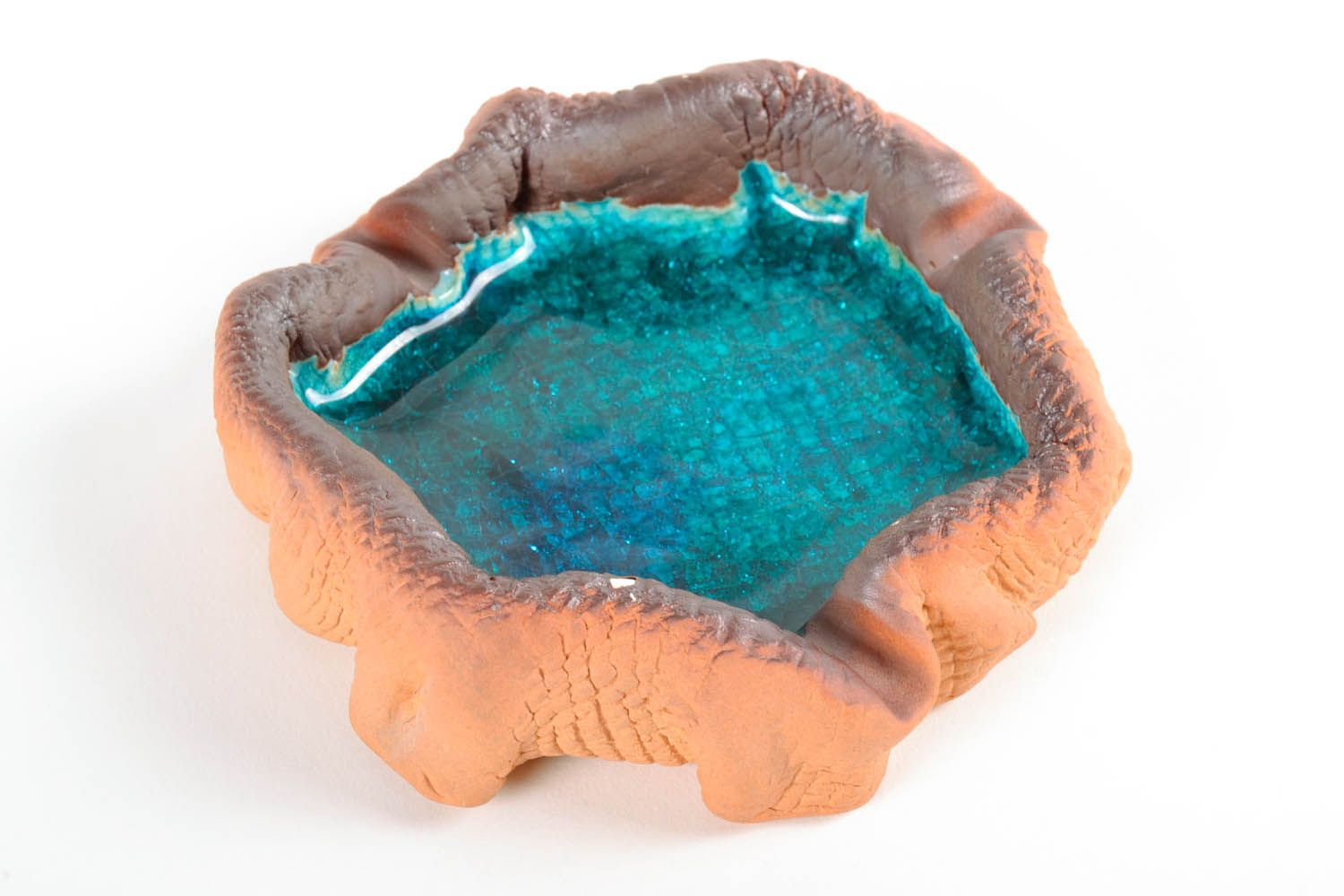 Blue clay ashtray photo 4