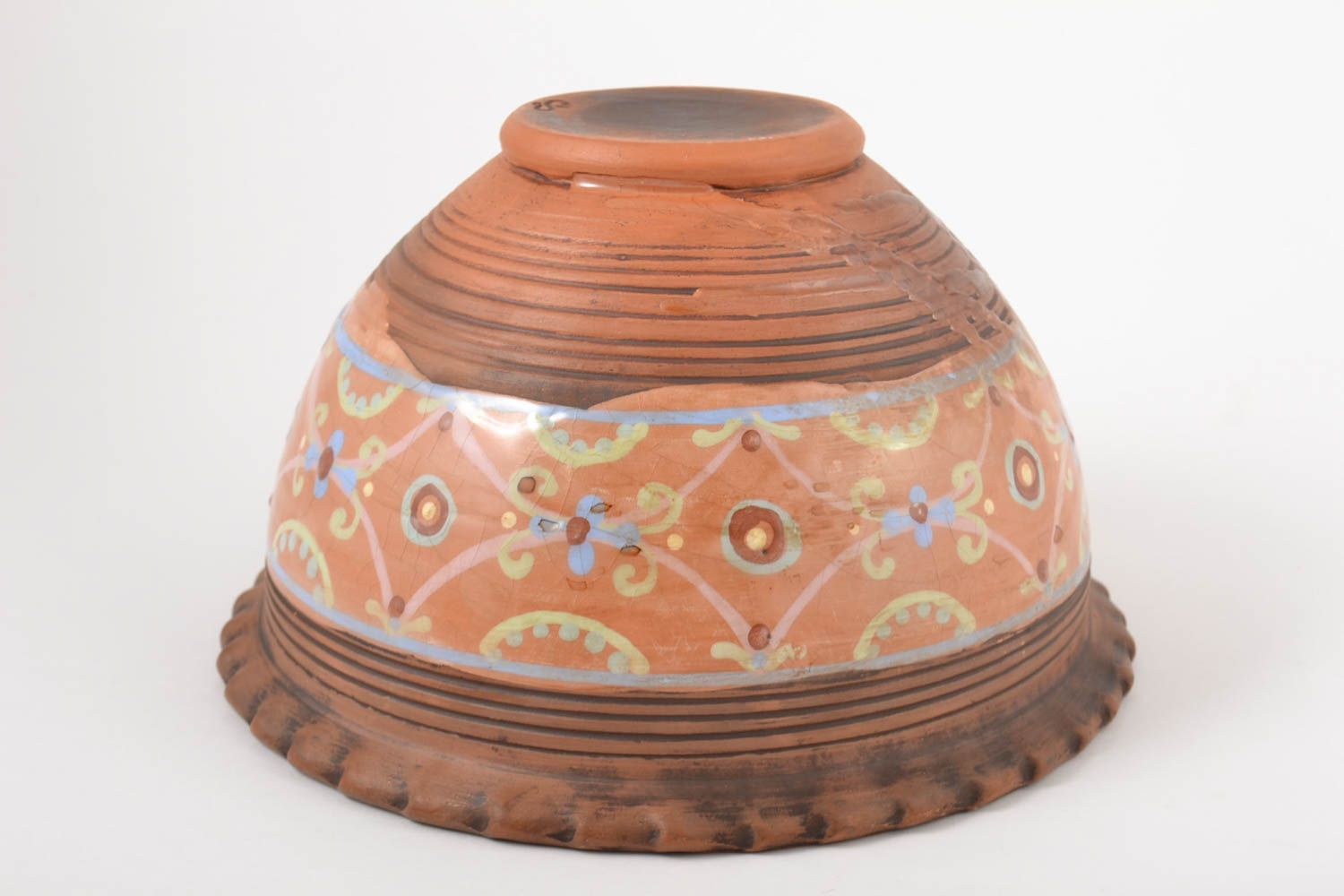 Schüssel Keramik handmade Küchen Geschirr Schüssel aus Ton 4 Liter mit Muster foto 3
