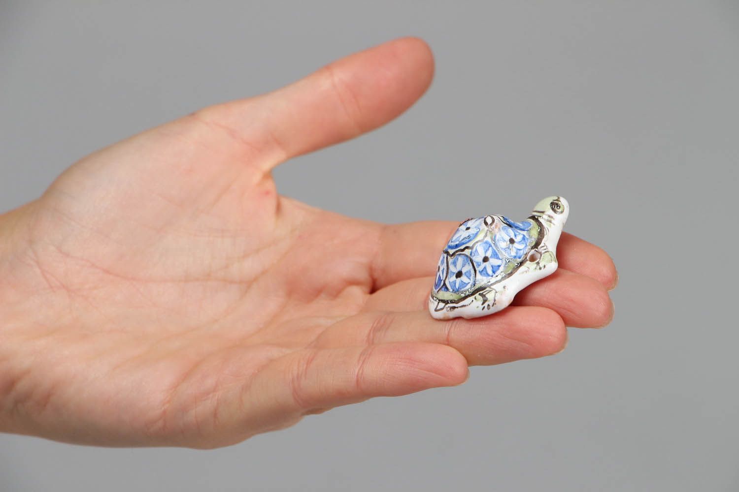 Kleine keramische Figurine Schildkröte foto 3