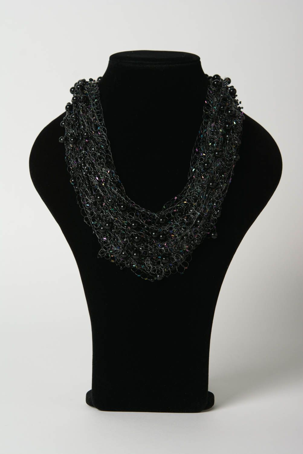 Collana di perline fatta a mano originale di moda bigiotteria da donna da sera
 foto 2