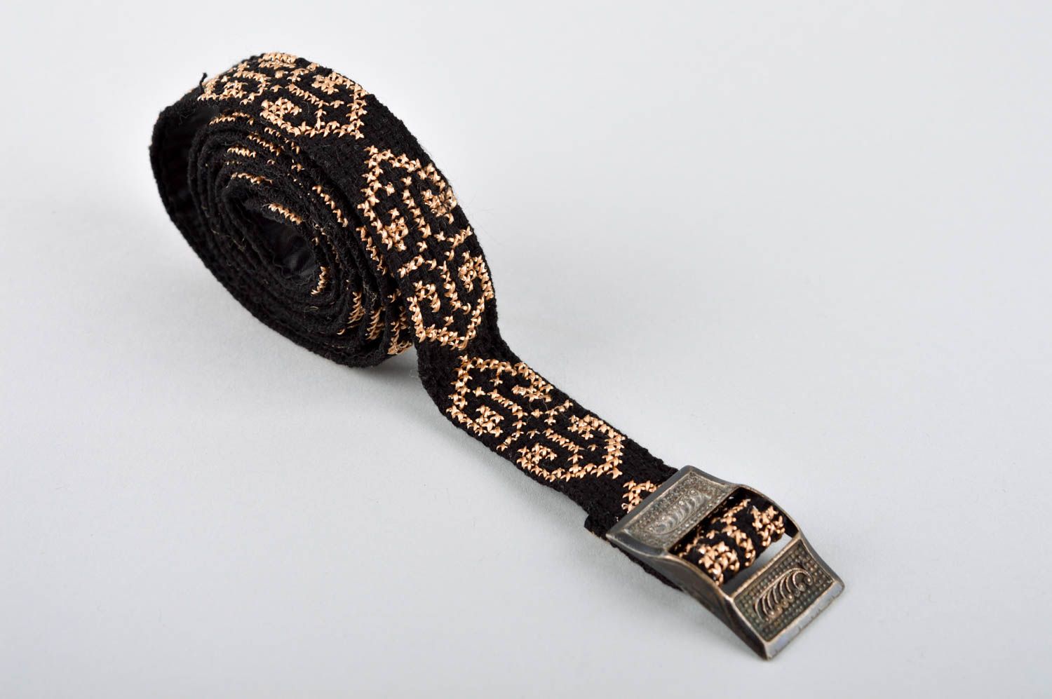 Beautiful handmade textile belt embroidered belt cross stitch fashion trends photo 1