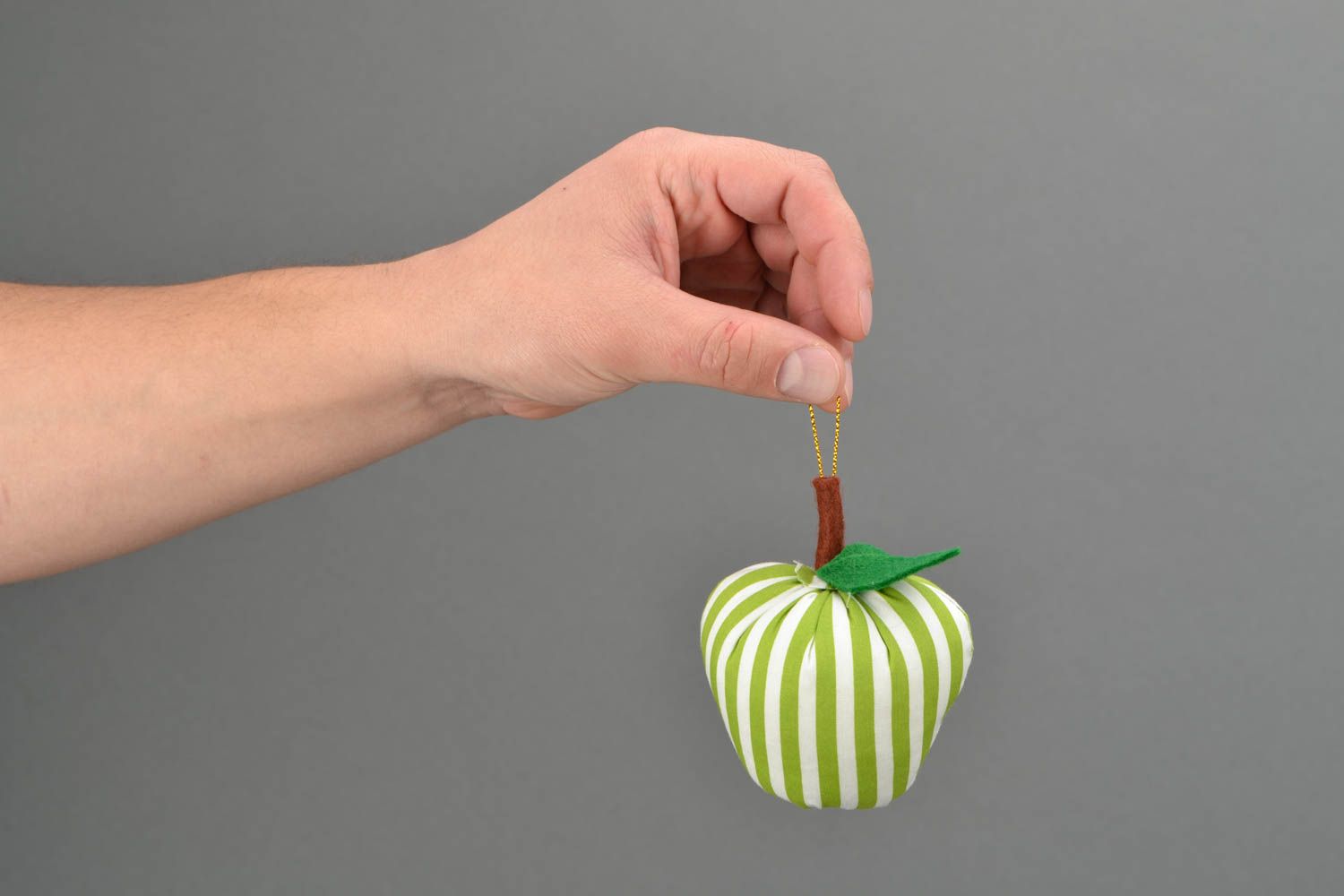 Handmade toy with eyelet Striped Apple photo 2