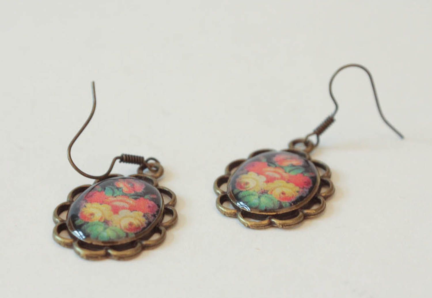 Vintage earrings with flowers  photo 4