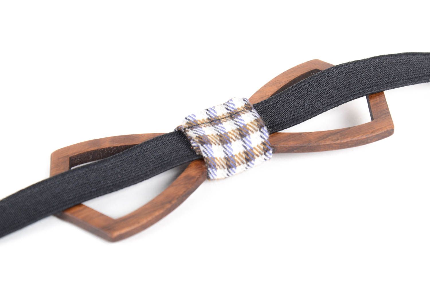 Handmade geschnitzte Fliege Krawatte Accessoire für Männer Fliege aus Holz braun foto 5