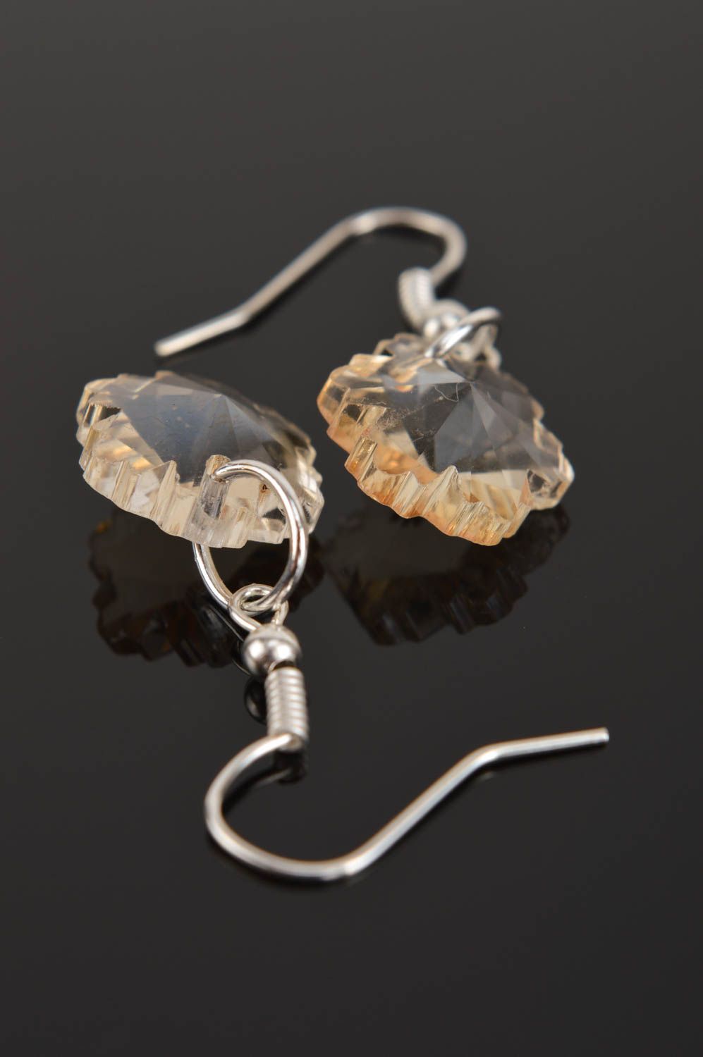 Earrings with charms handmade crystal earrings designer long earrings photo 2