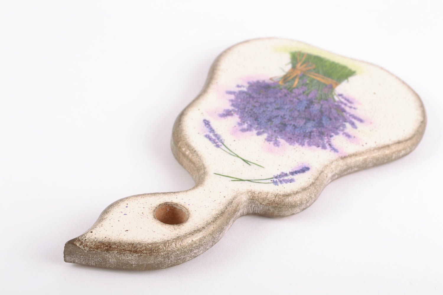 Petite planche à découper en bois décorative faite main Provence serviettage photo 4