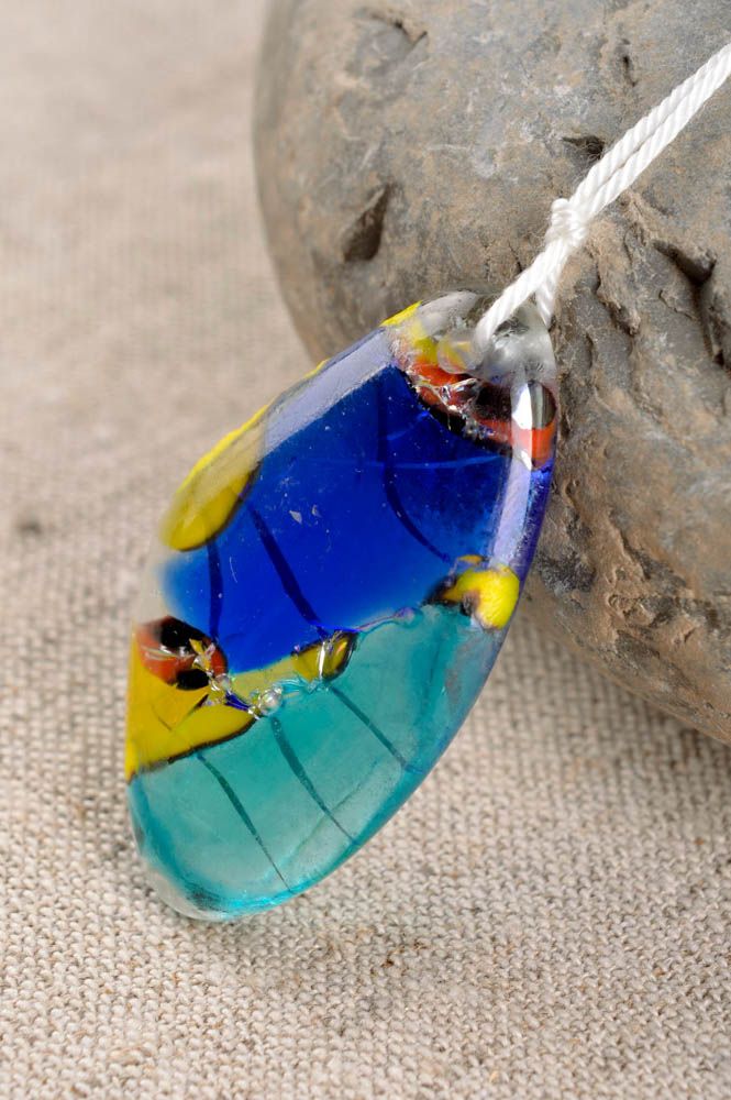Handmade pendant designer pendant unusual gift for girl handmade glass pendant photo 1