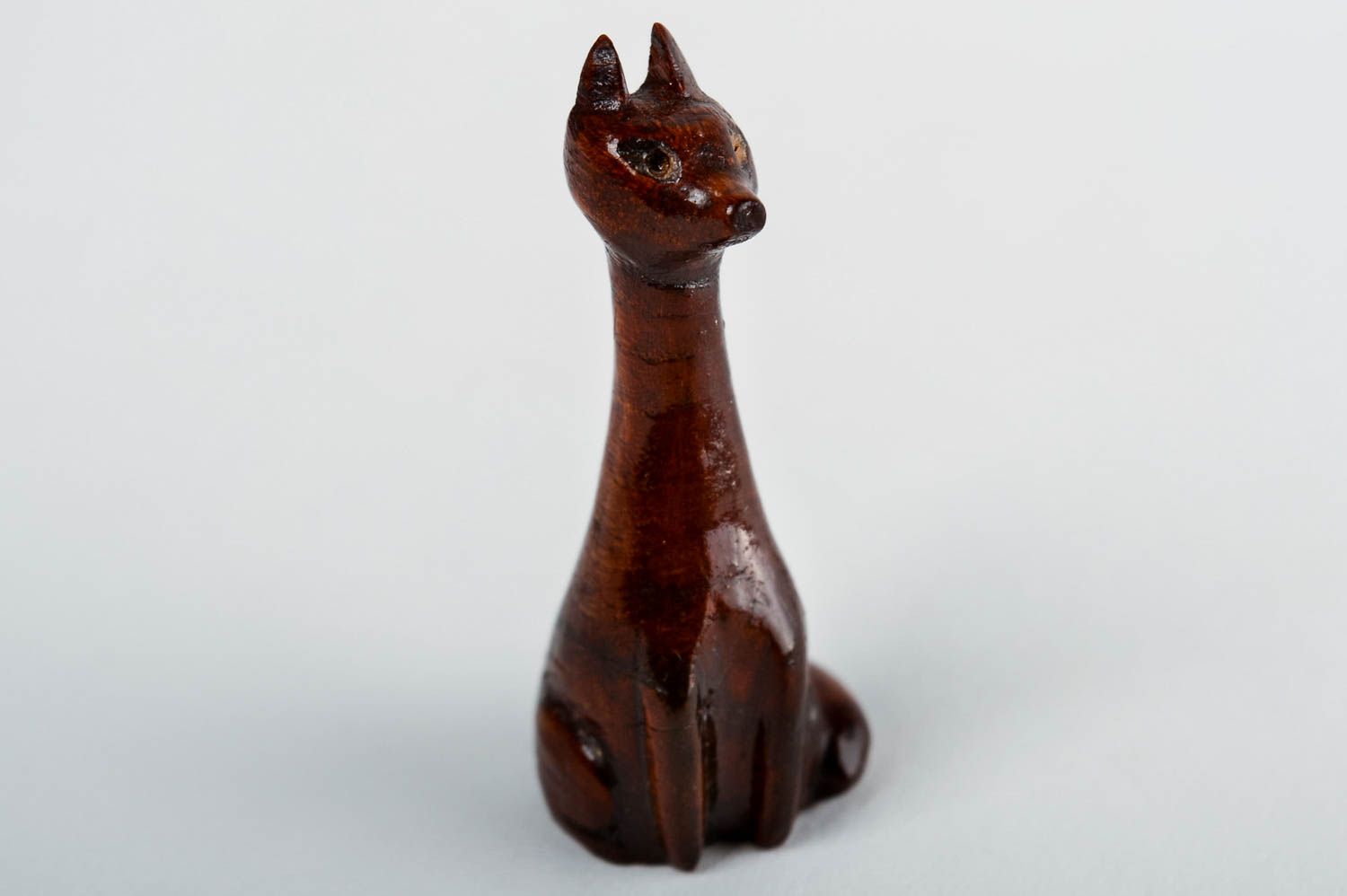 Öko Spielzeug Figur aus Holz handmade Tisch Deko geschnitzte Holzfigur Fuchs foto 3