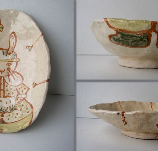 Homemade painted ceramic candy bowl Hare photo 1