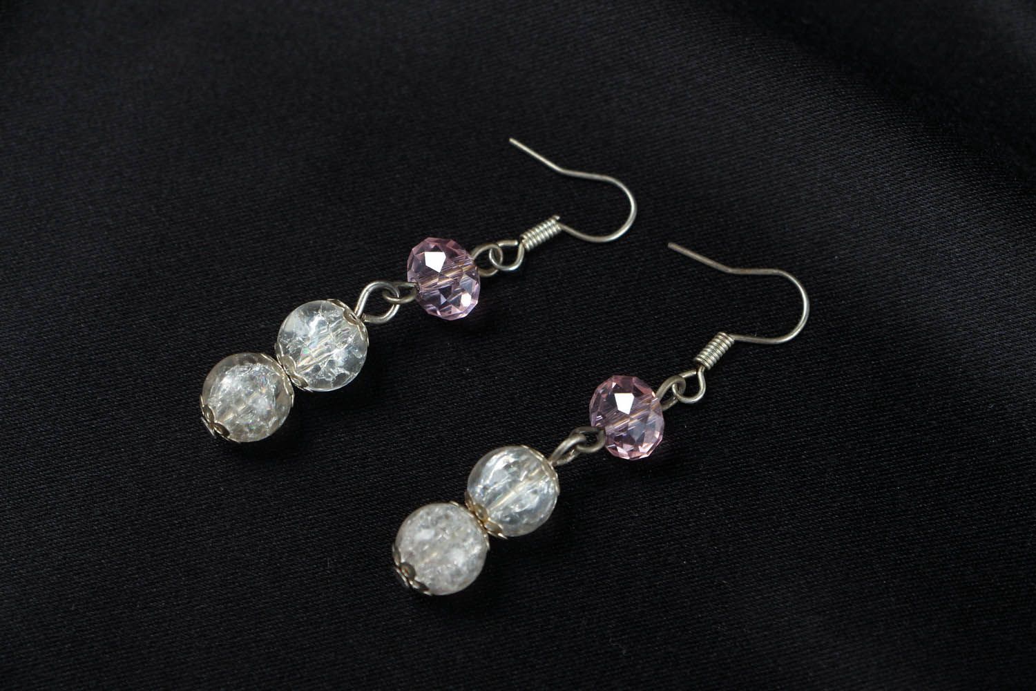 Boucles d'oreilles en perles de cristal artisanales  photo 1