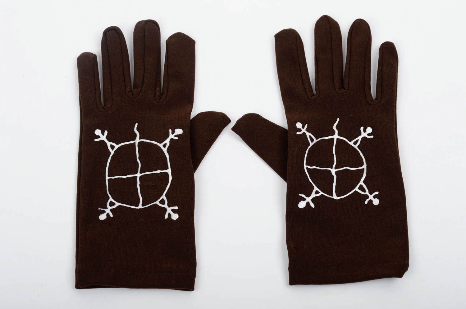 Перчатки ручной работы женские перчатки оригинальный подарок коричневые фото 1