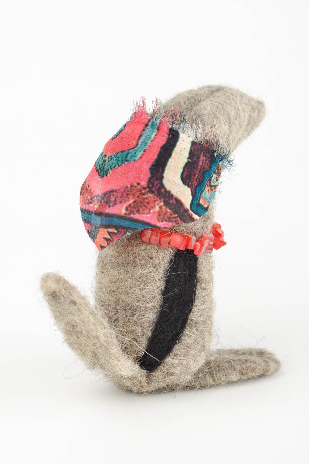 Juguete de fieltro seco muñeca artesanal de lana regalo para niño Corneja gris foto 5