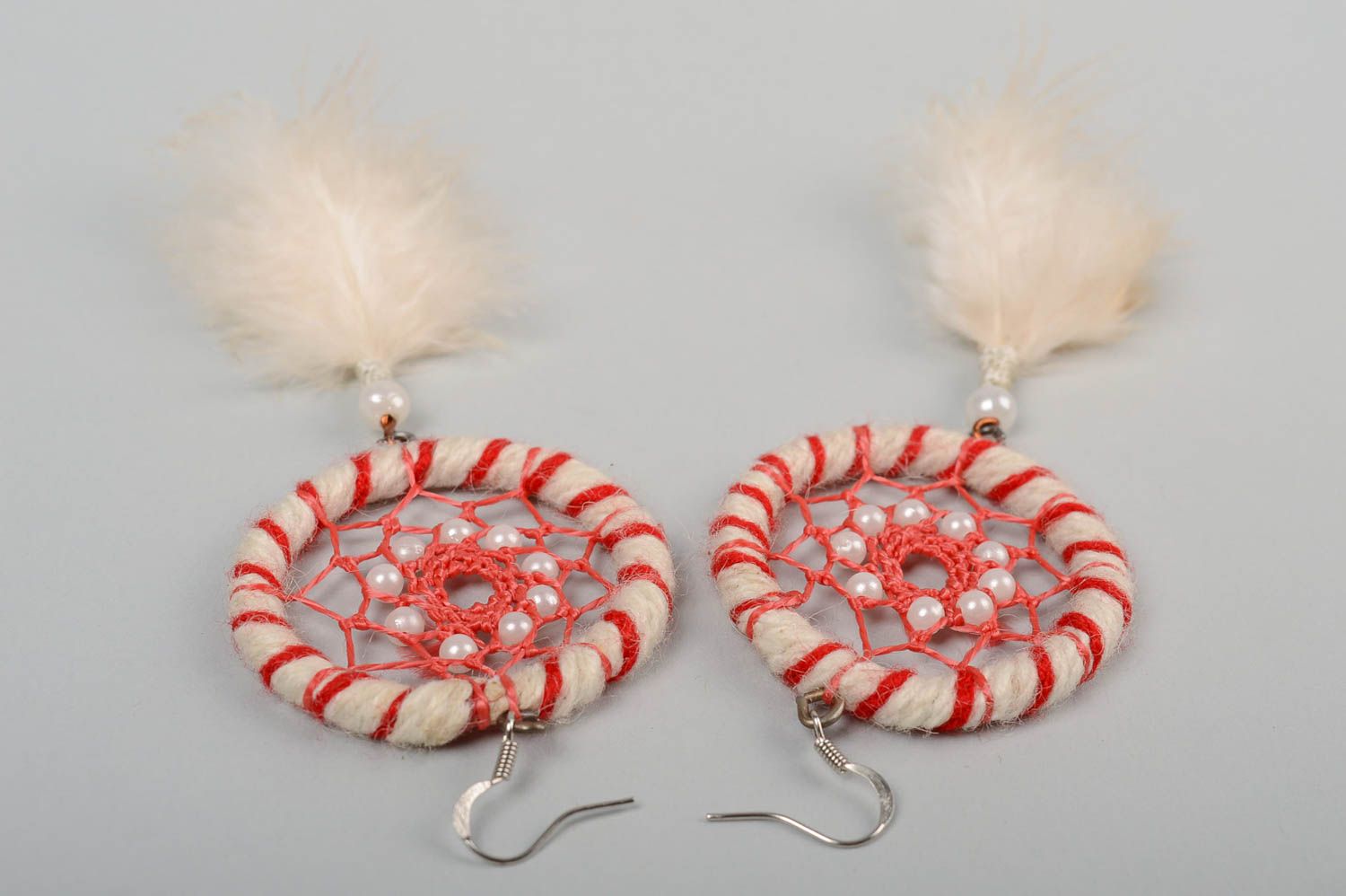 Homemade earrings large dreamcatcher earrings designer jewelry gifts for women photo 3