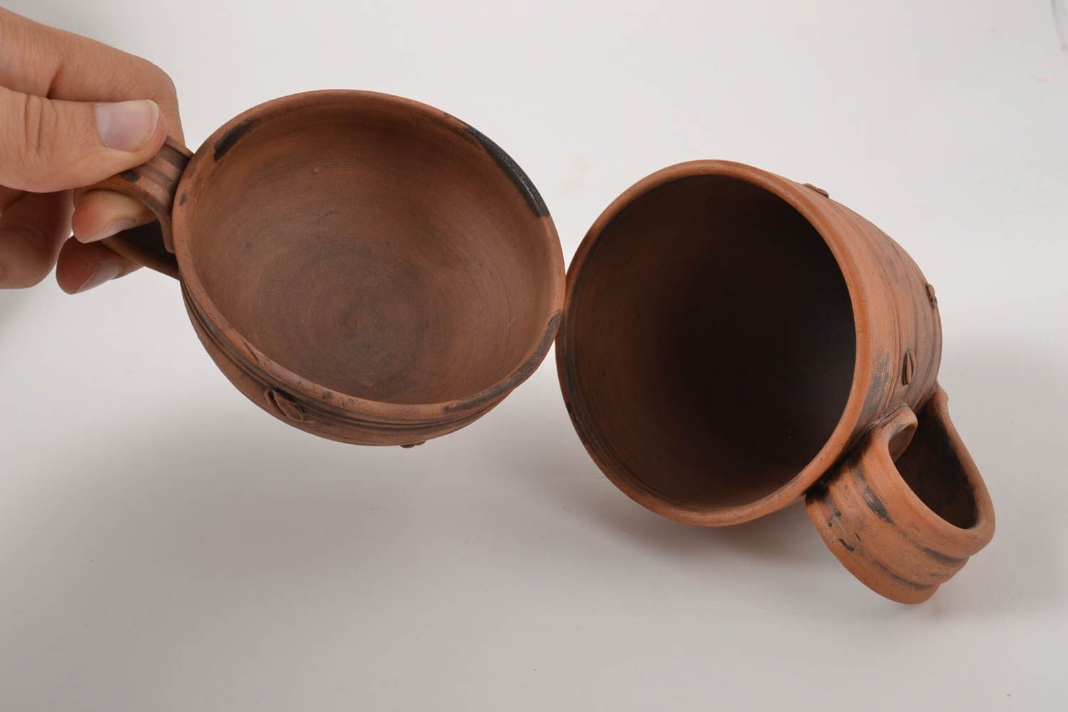 2 Stück handmade Keramik Geschirr Tee Tassen Küchen Zubehör originelle Geschenke foto 2