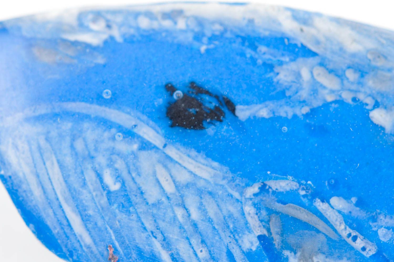 Украшение ручной работы брошь из полимерной глины женская брошь Синий кит фото 5