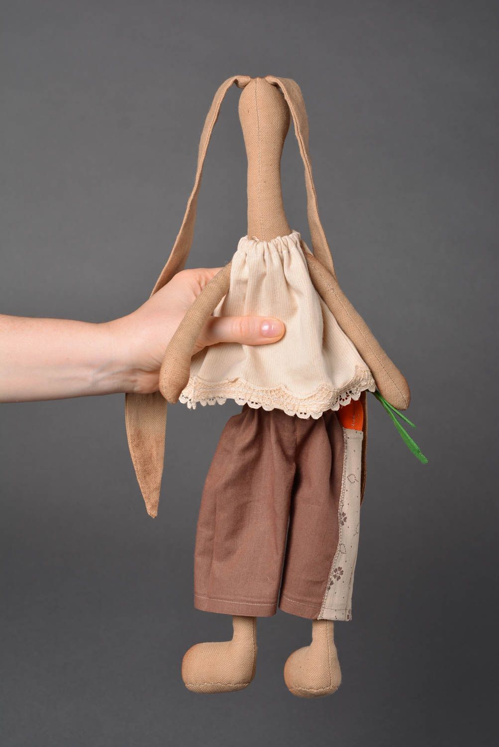 Jouet fait main Peluche en tissu lapin design Cadeau original pour enfant photo 5